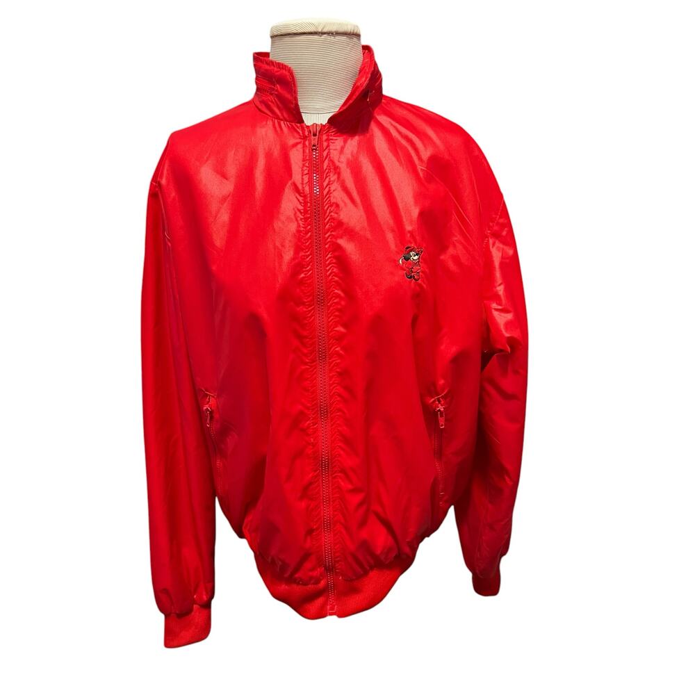 Vintage LA Mode Disney Mickey Mouse Golf Windbreaker  Nylon red Jacket adult Med